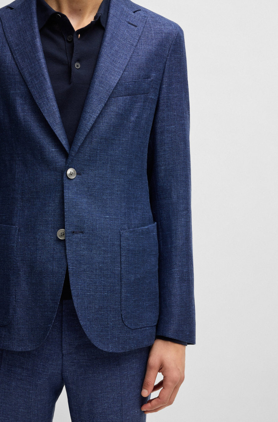 BOSS Slim Fit Micro-Patterned Blazer – Blue