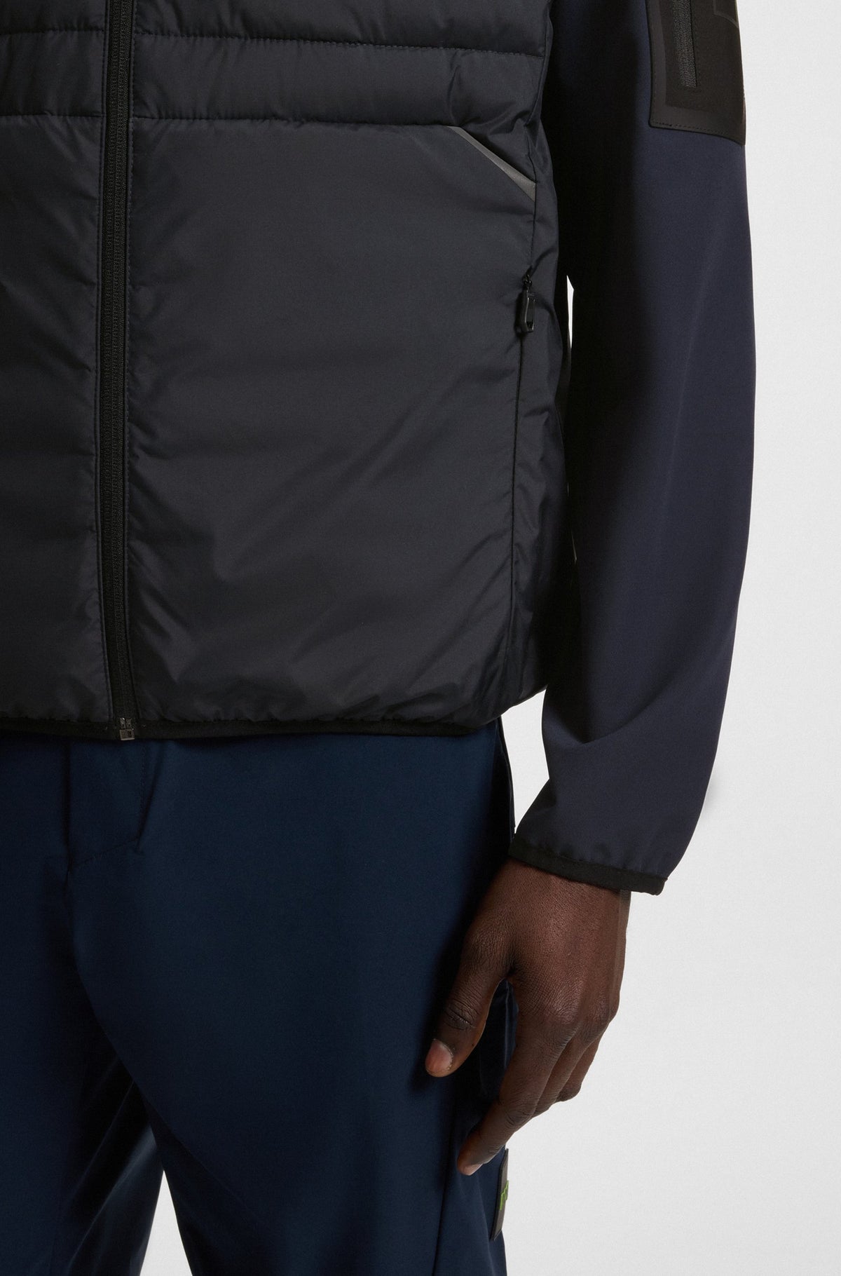 Boss Water-repellent jacket with zipped sleeve pocket - Dark Navy