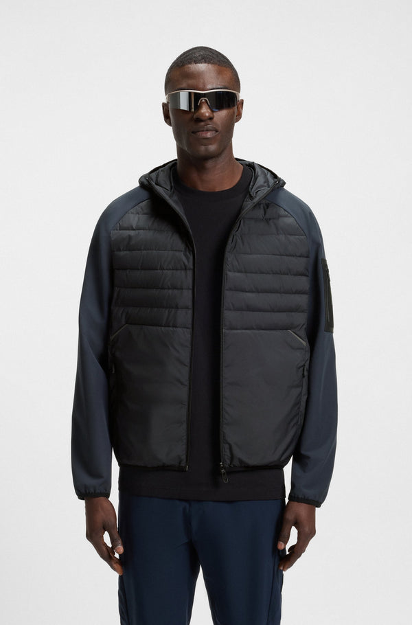 Boss Water-repellent jacket with zipped sleeve pocket - Dark Navy