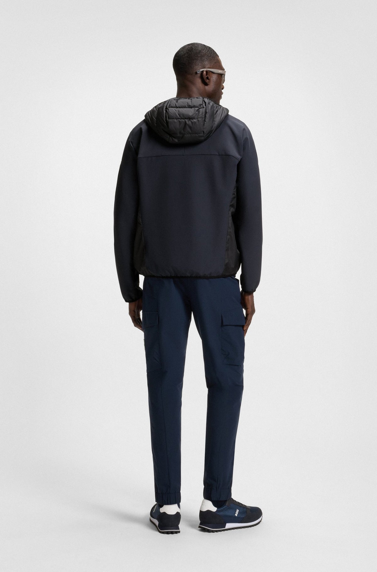 Boss Water-repellent jacket with zipped sleeve pocket - Dark Navy