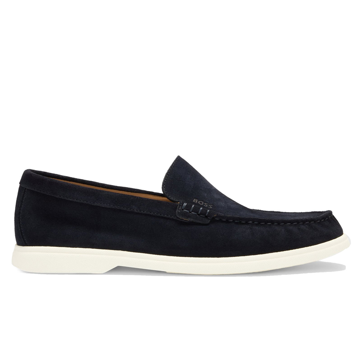 Boss Suede loafers with contrast outsole - Blue