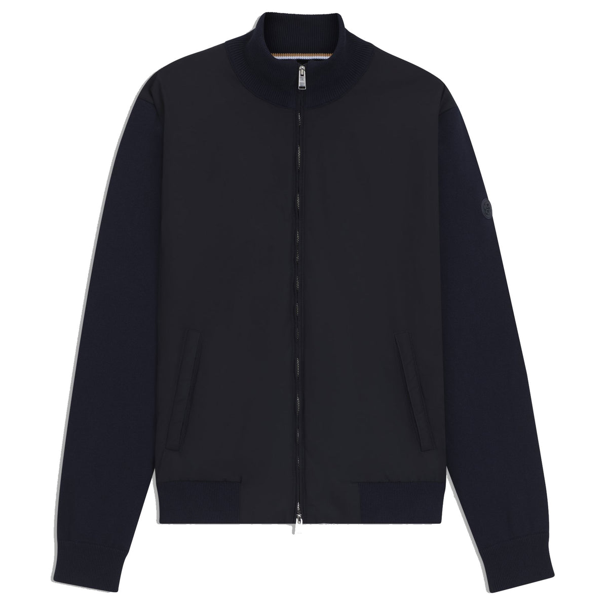 Boss Regular-fit hybrid jacket with Double B monogram - Navy