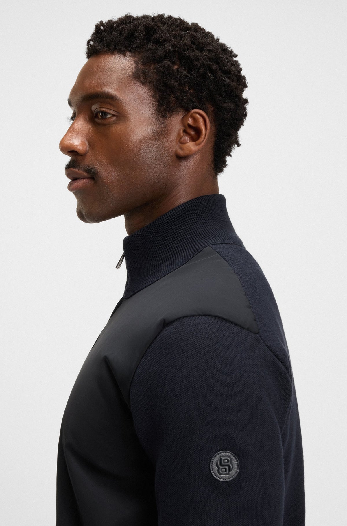 Boss Regular-fit hybrid jacket with Double B monogram - Navy