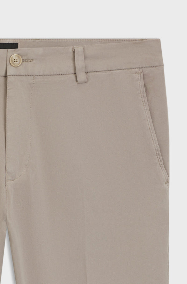 Boss Modern-fit trousers in stretch-cotton gabardine - Beige