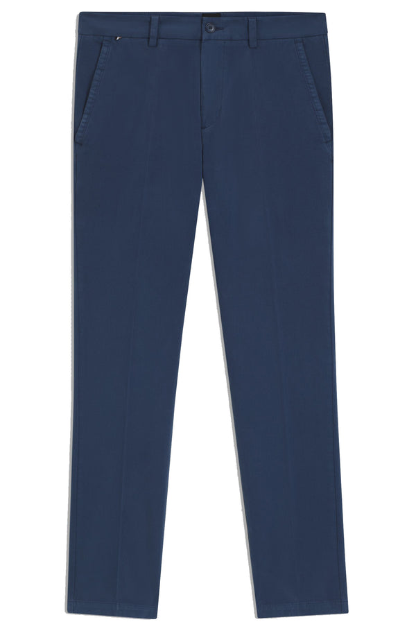 Boss Slim-fit trousers in stretch-cotton twill - Blue