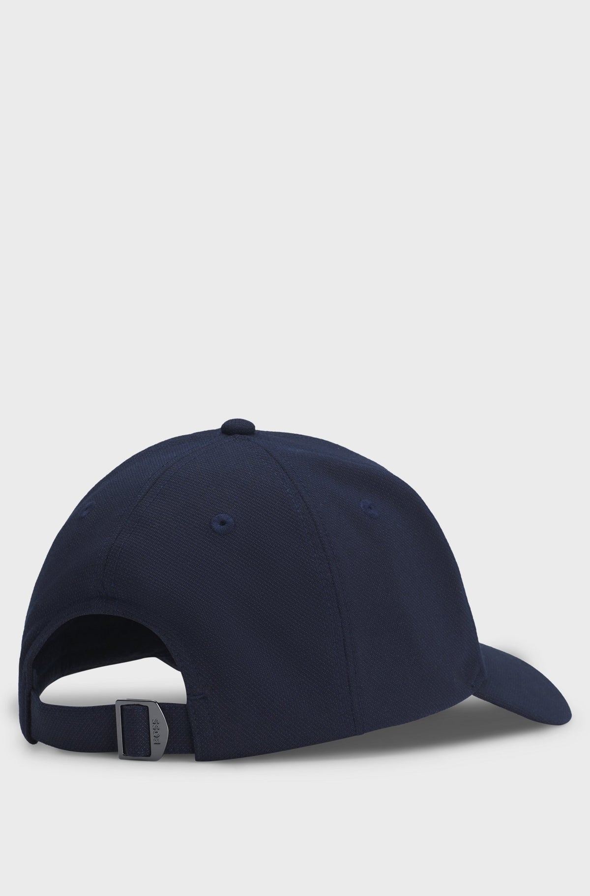 Boss  Knitted-piqué cap with logo patch - Navy