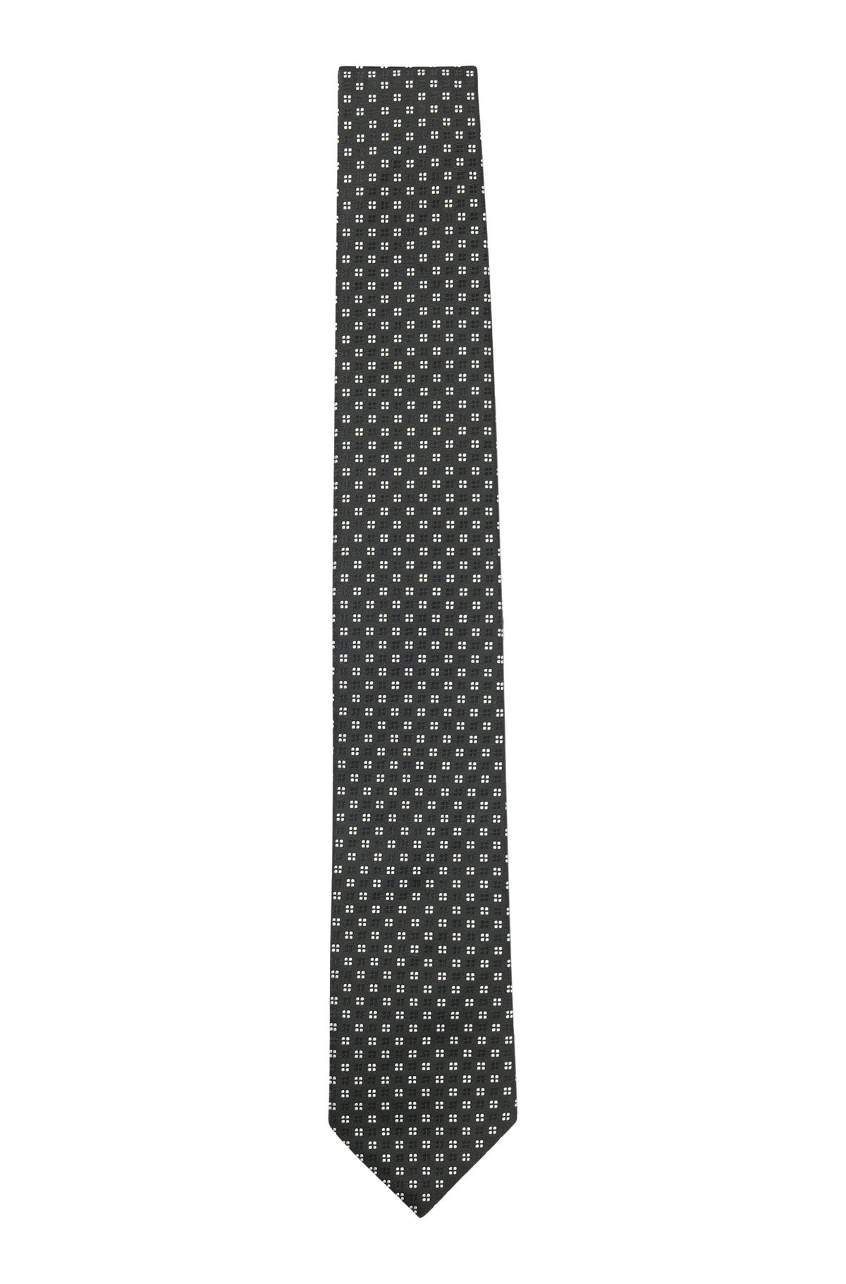 Boss Silk-blend tie with jacquard pattern - Grey