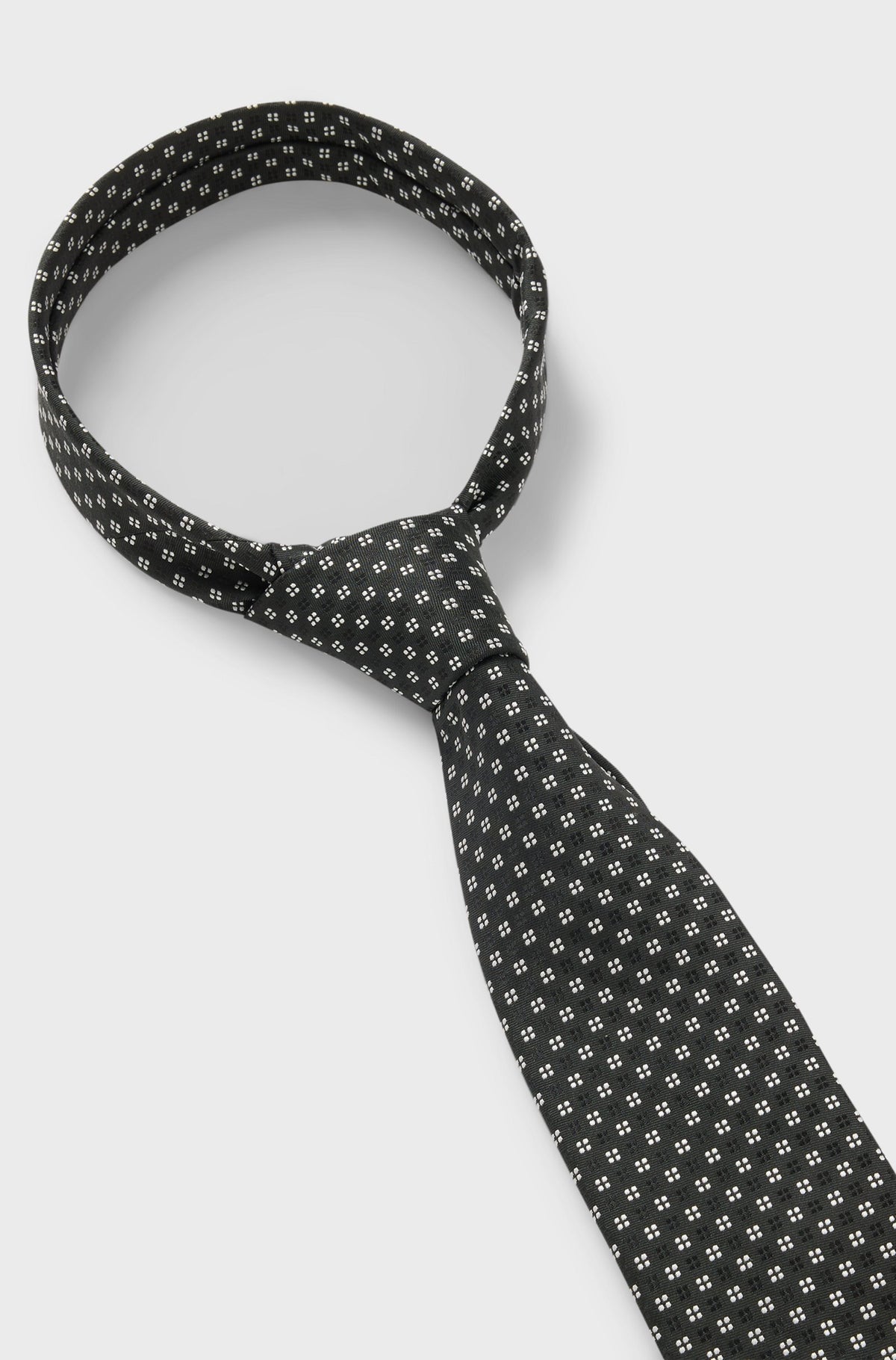Boss Silk-blend tie with jacquard pattern - Grey