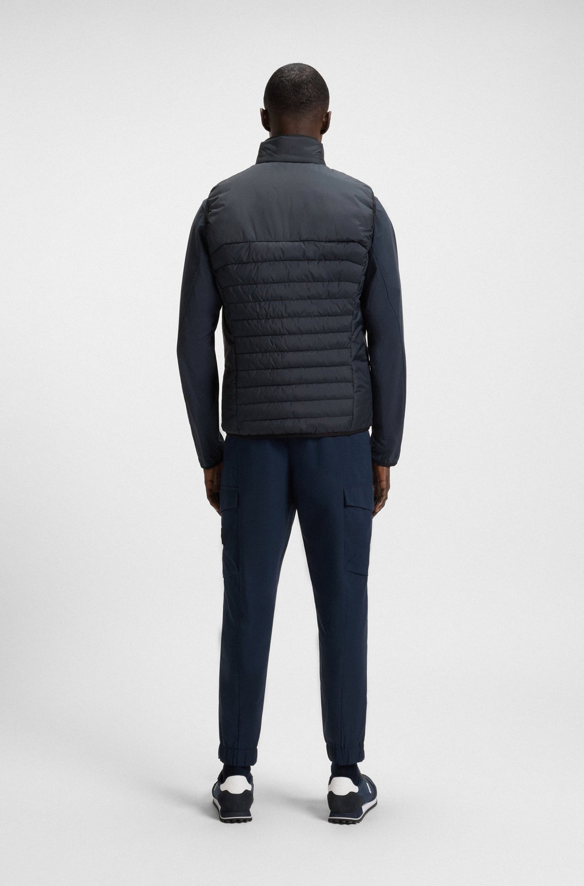 Boss Water-repellent gilet with decorative reflective accents - Navy