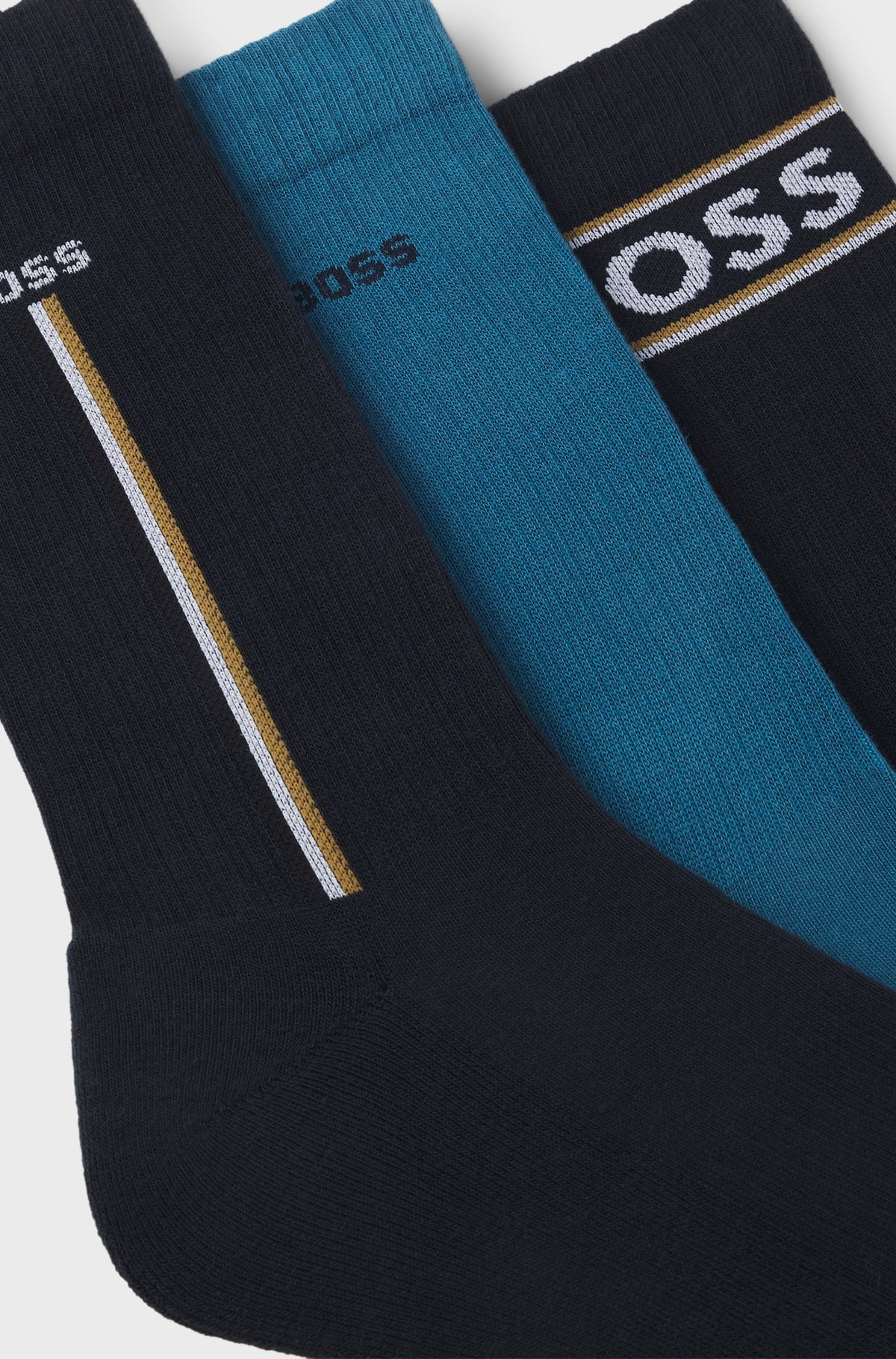 Boss Three-pack of short-length socks with logo details - Navy / Blue