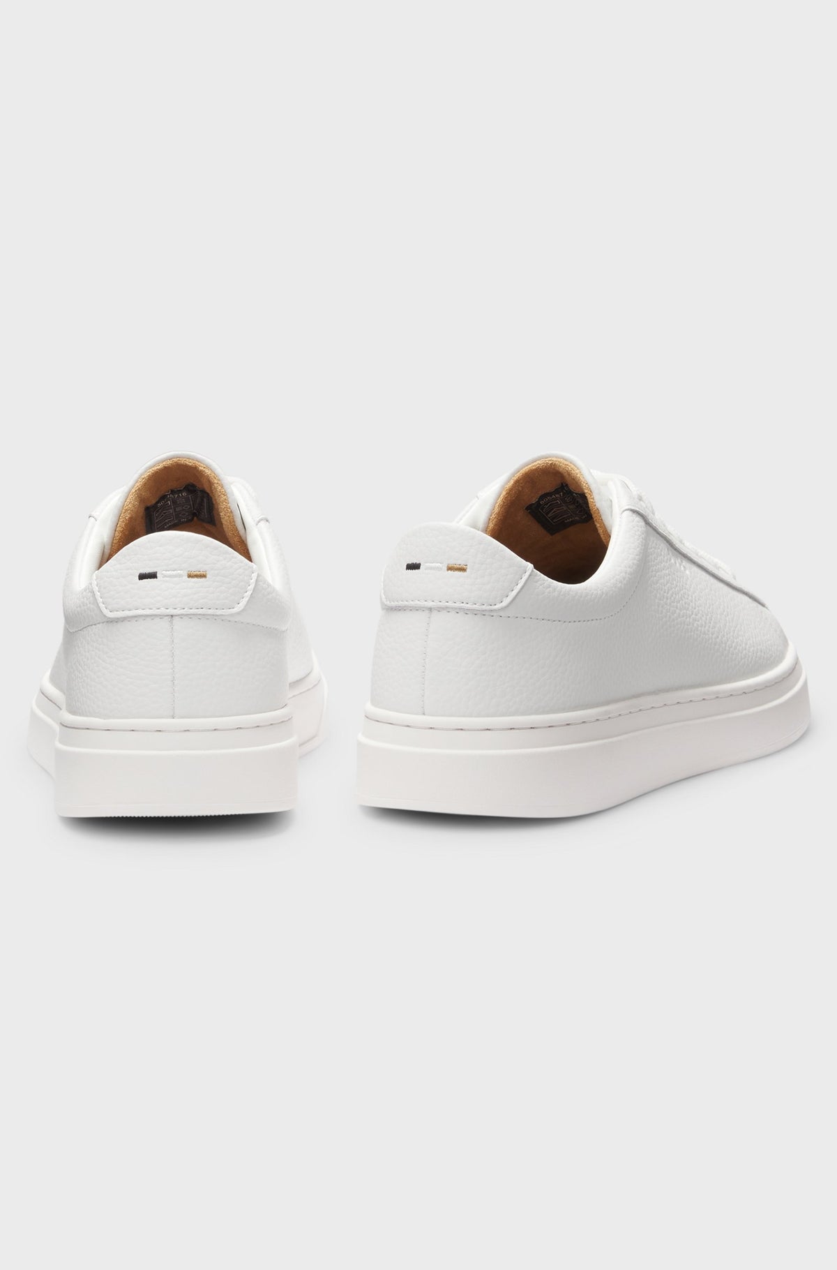 Boss Grained-leather trainers with rubber sole - White