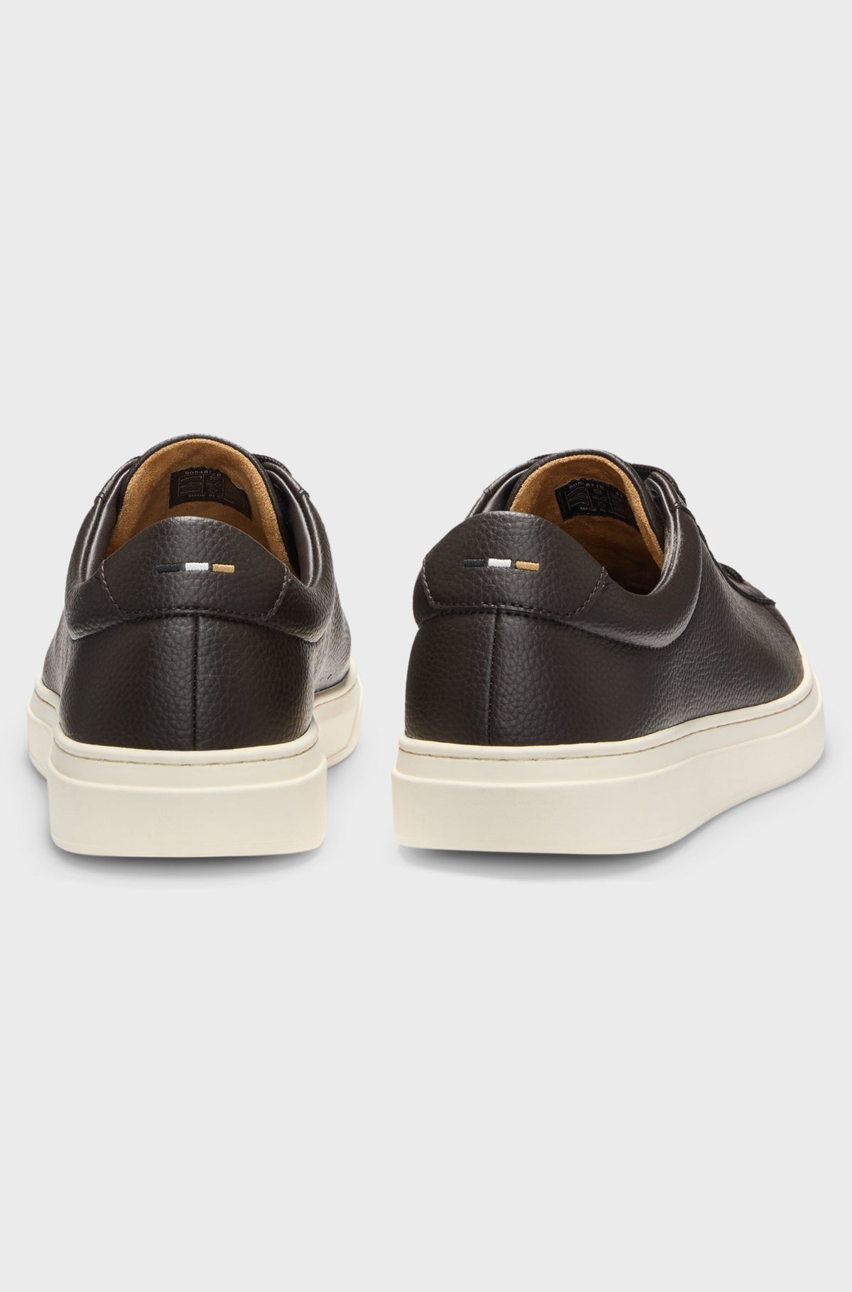 BOSS Kieran Grained Leather Trainers – Brown