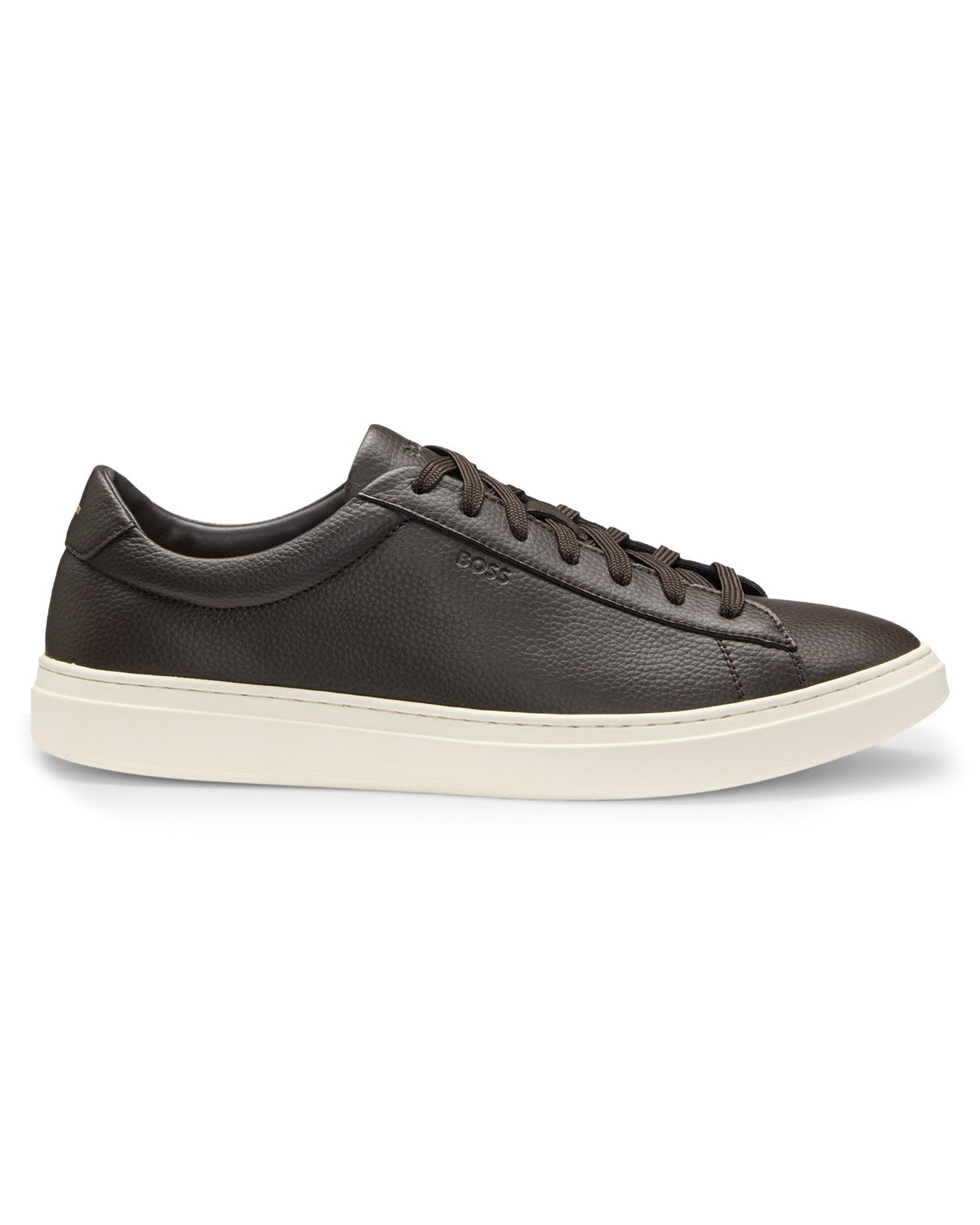 BOSS Kieran Grained Leather Trainers – Brown