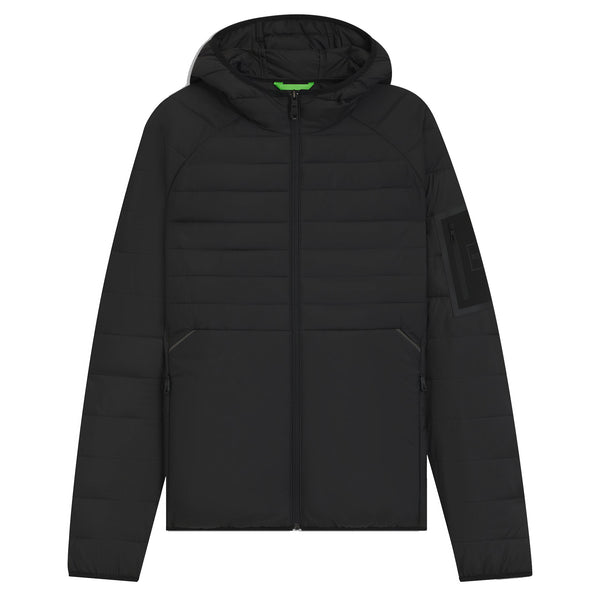 Boss  Water-repellent hooded jacket with decorative reflective details - Black