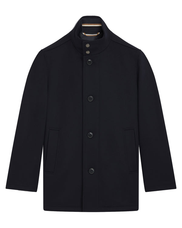 Boss Relaxed-fit coat in wool and cashmere - Navy