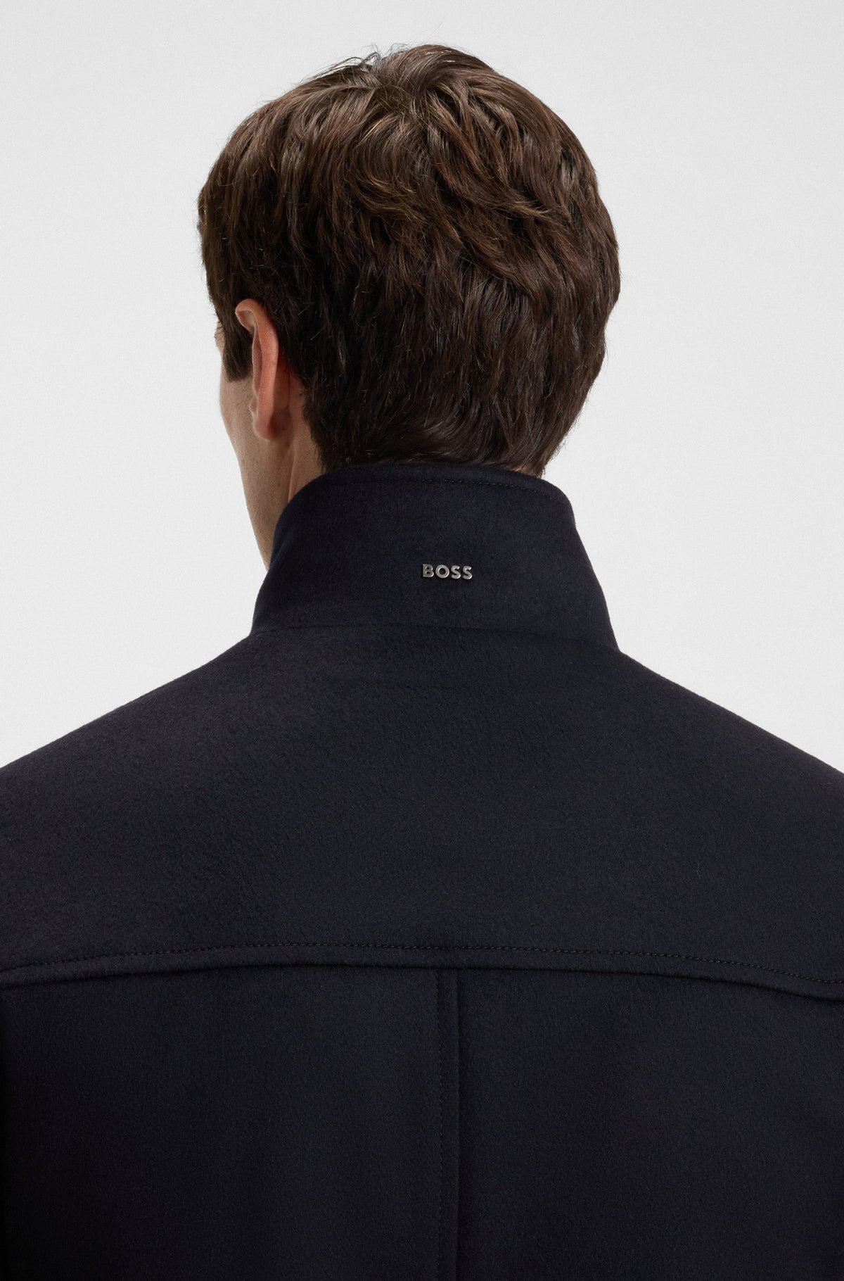Boss Relaxed-fit coat in wool and cashmere - Navy