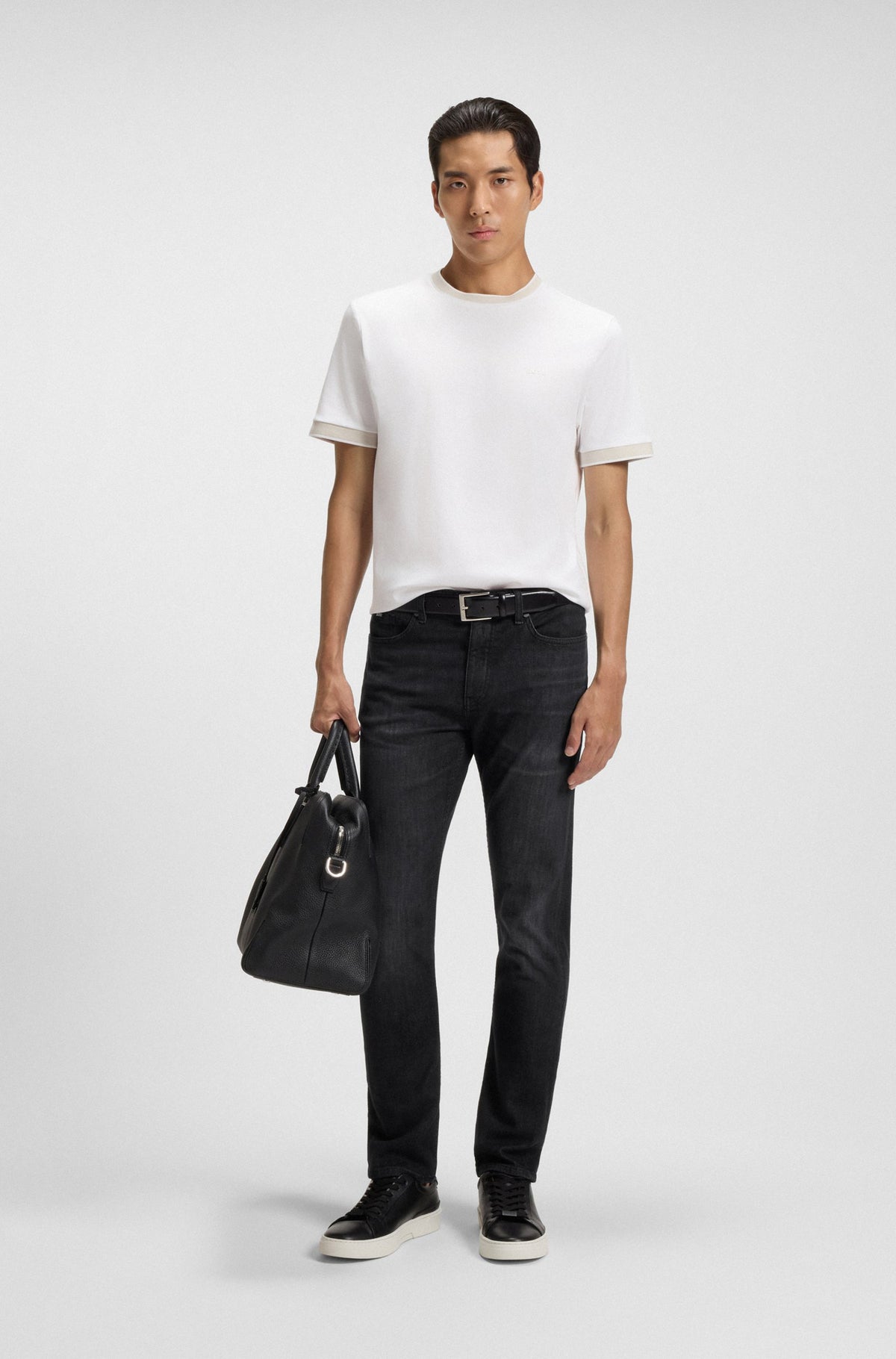 Boss  Delaware slim-fit jeans in black Italian-made denim - Black