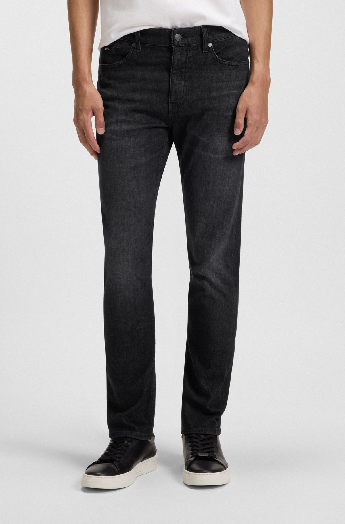 Boss  Delaware slim-fit jeans in black Italian-made denim - Black