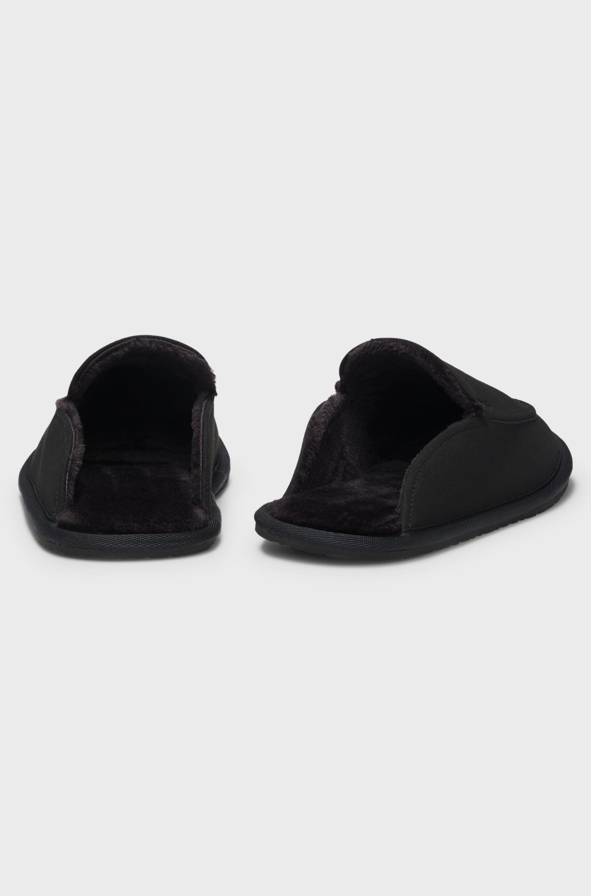 Boss Microfibre slippers with rubber sole - Black