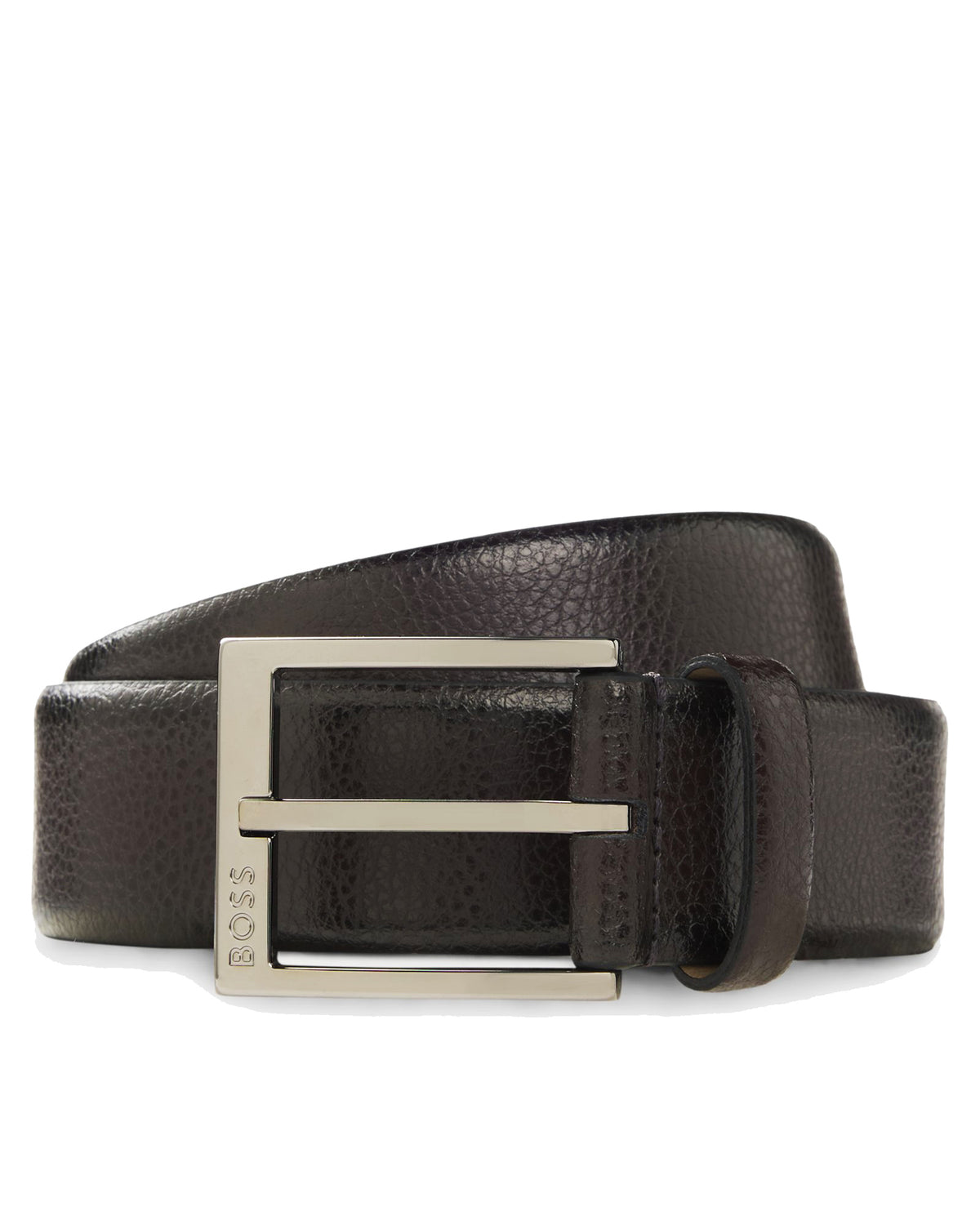 BOSS Elloy Grained Leather Belt – Dark Brown