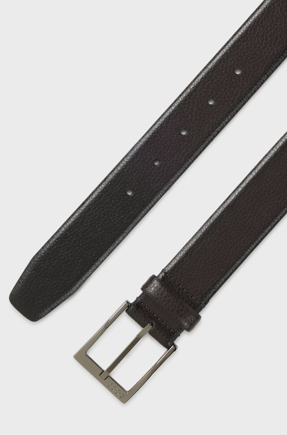 BOSS Elloy Grained Leather Belt – Dark Brown