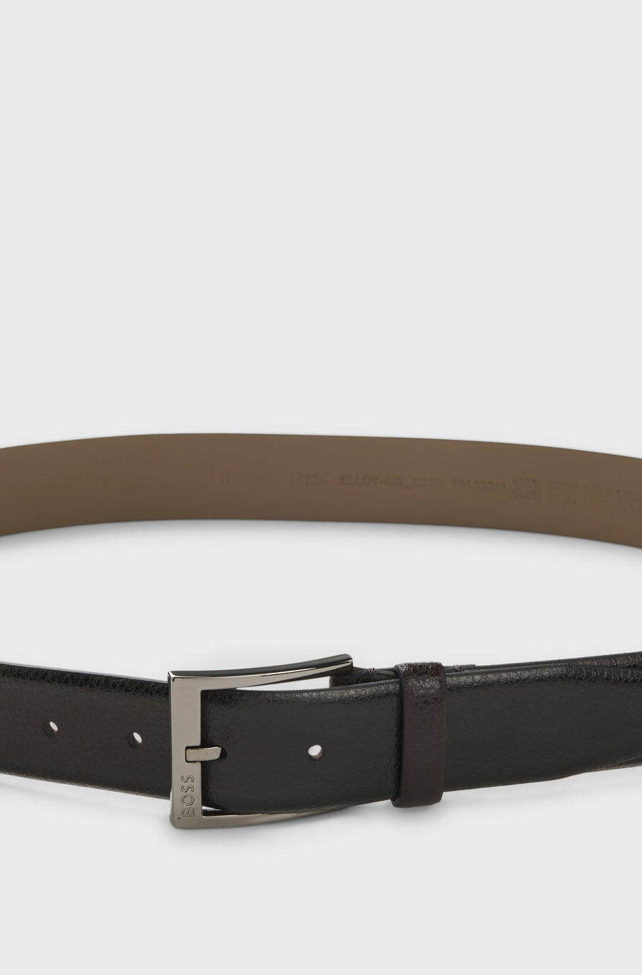 BOSS Elloy Grained Leather Belt – Dark Brown