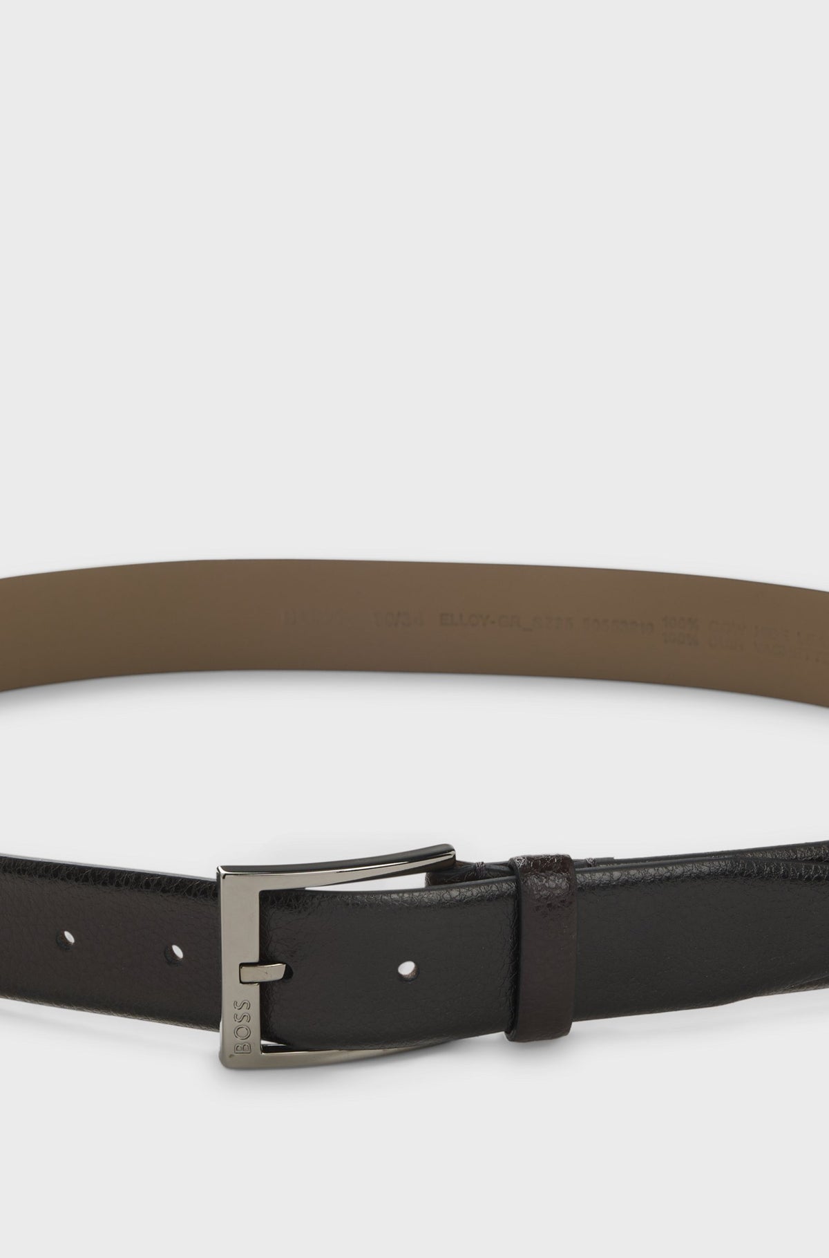BOSS Elloy Grained Leather Belt – Dark Brown