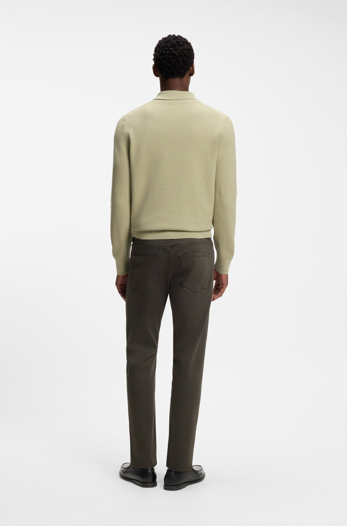 Boss Delaware slim-fit trousers in fade-resistant twill - Green