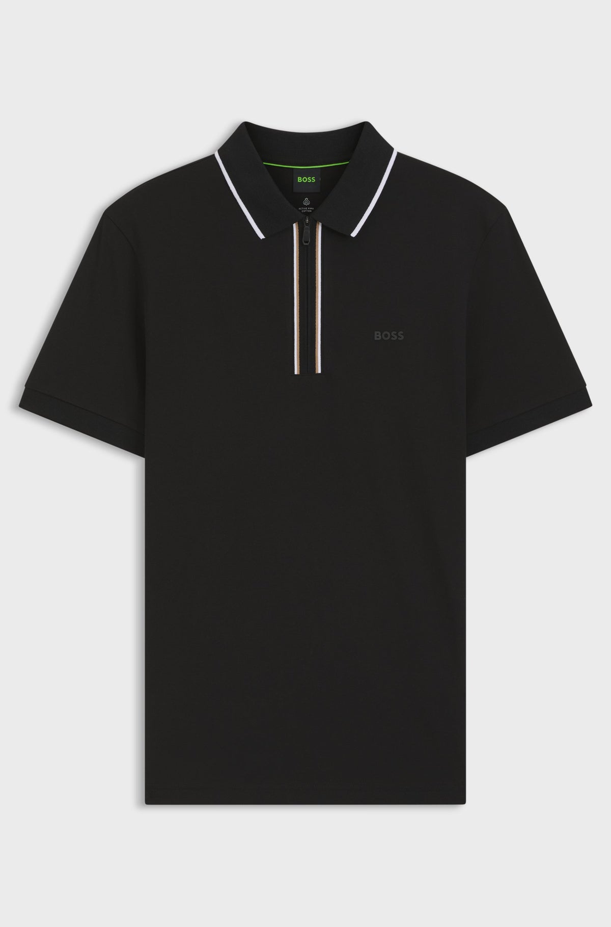 Boss Green Philix GOC Active Slim-fit polo in moisture-wicking stretch cotton Grey