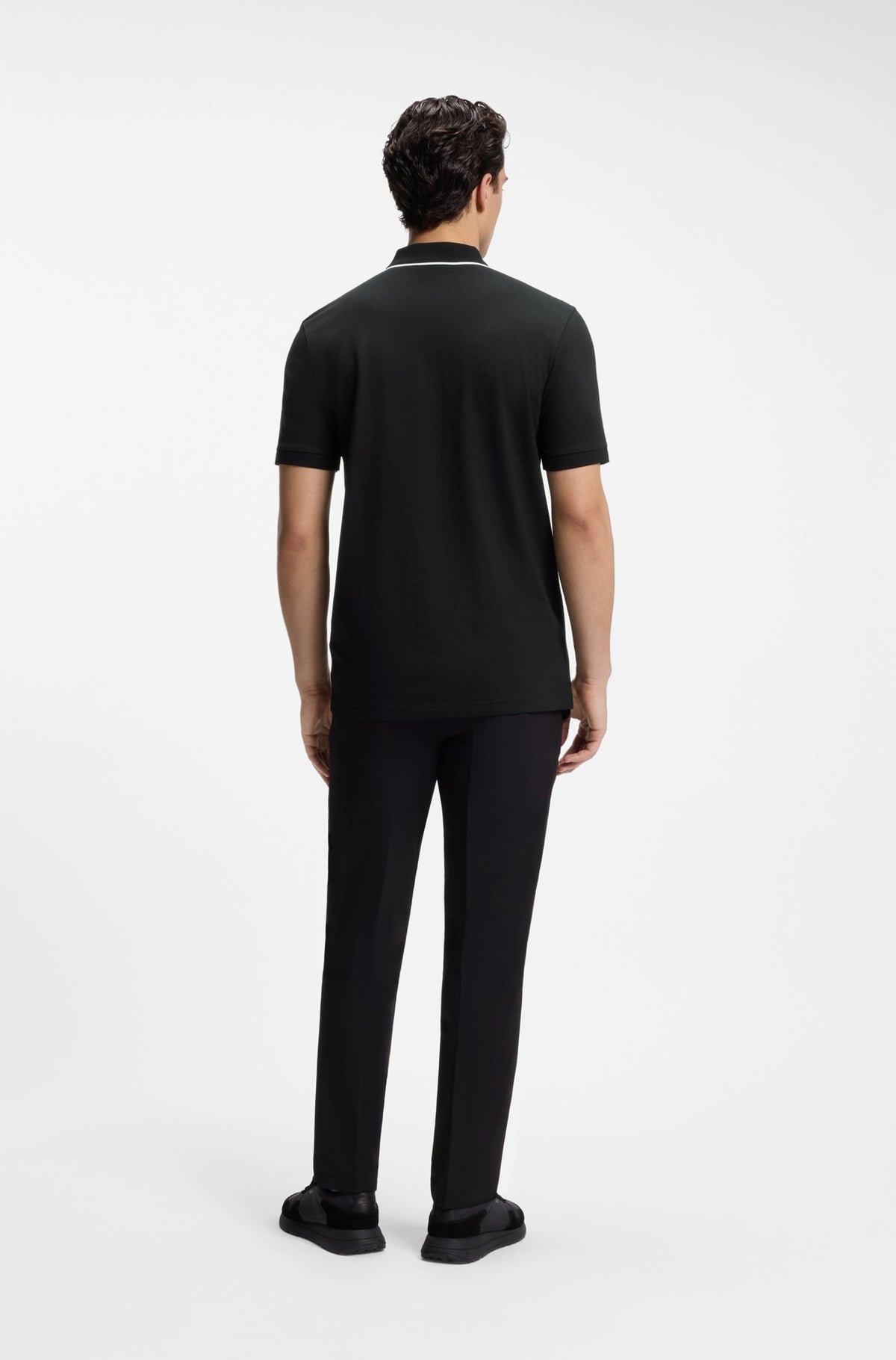 Boss Green Philix GOC Active Slim-fit polo in moisture-wicking stretch cotton Grey