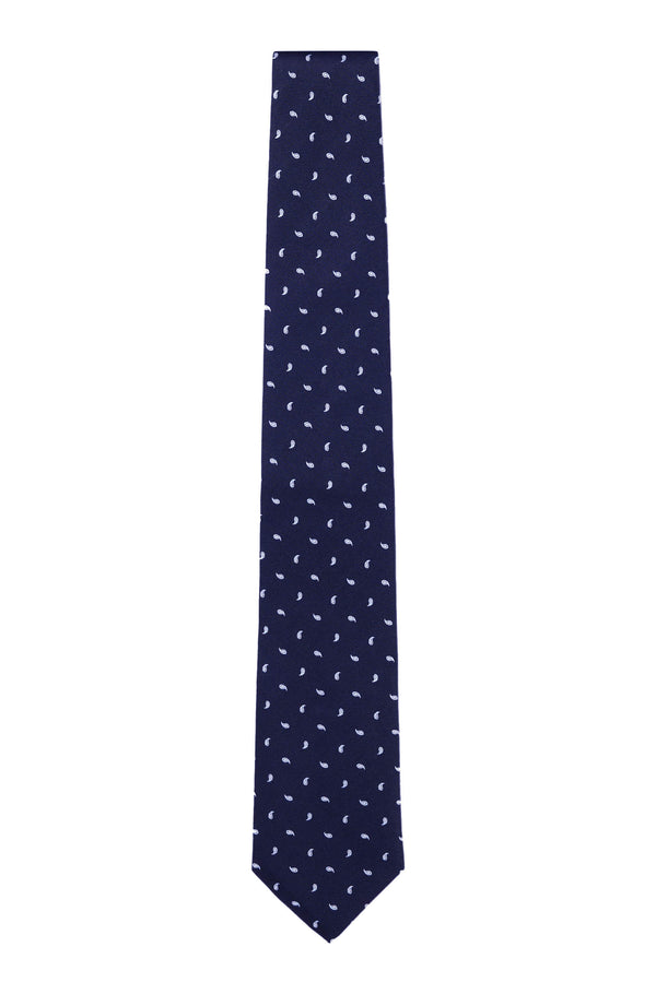 Boss Silk tie with micro paisley pattern - Blue