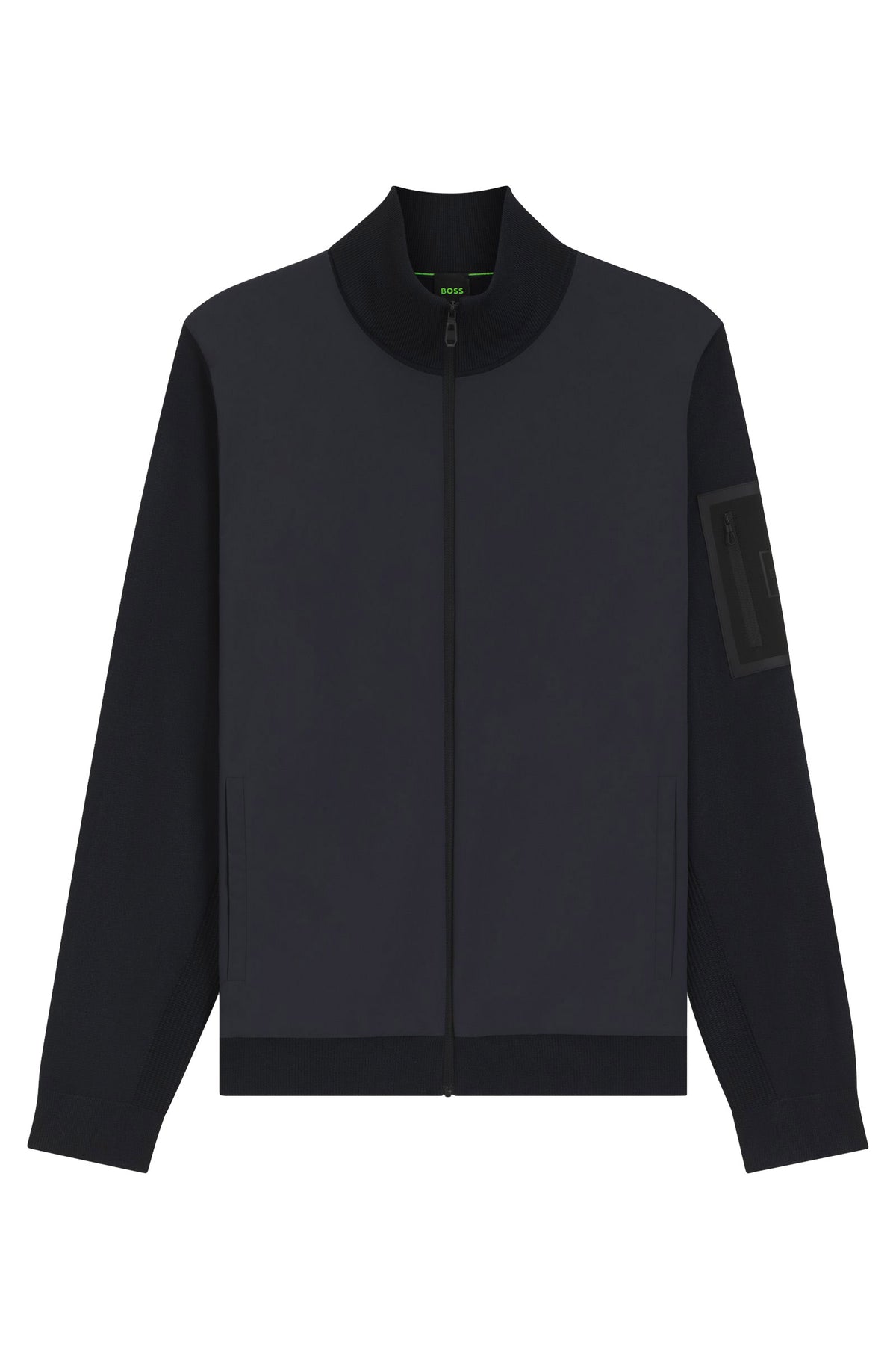 BOSS Green Hybrid Knit Jacket – Blue
