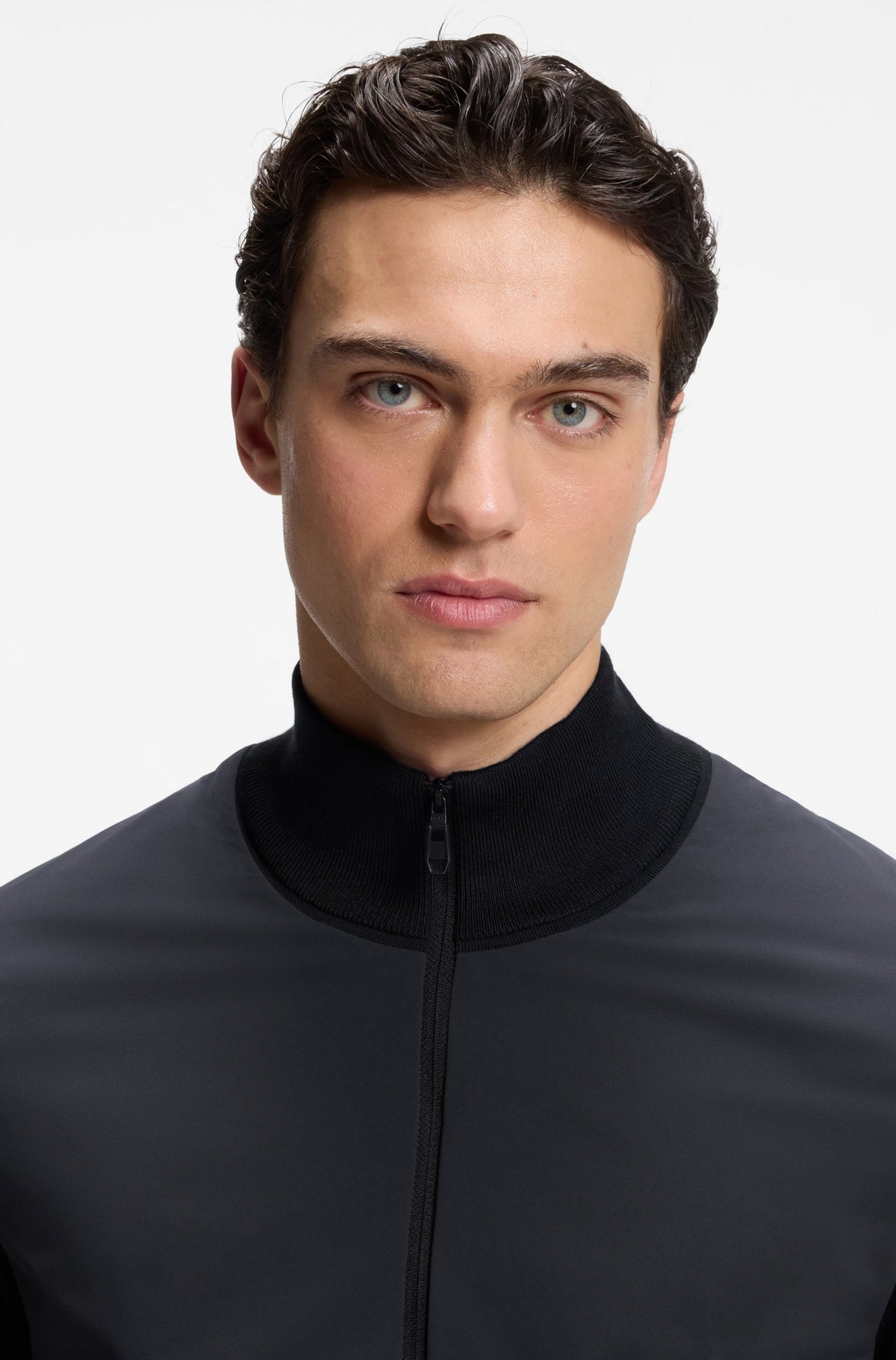 BOSS Green Hybrid Knit Jacket – Blue