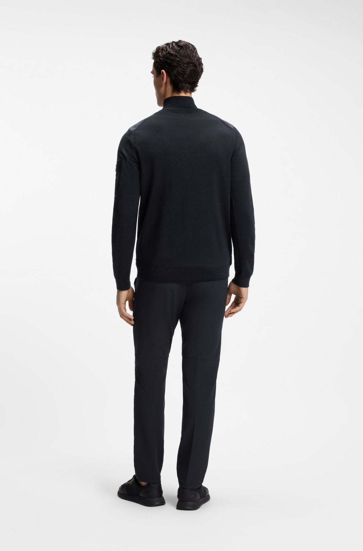 BOSS Green Hybrid Knit Jacket – Blue