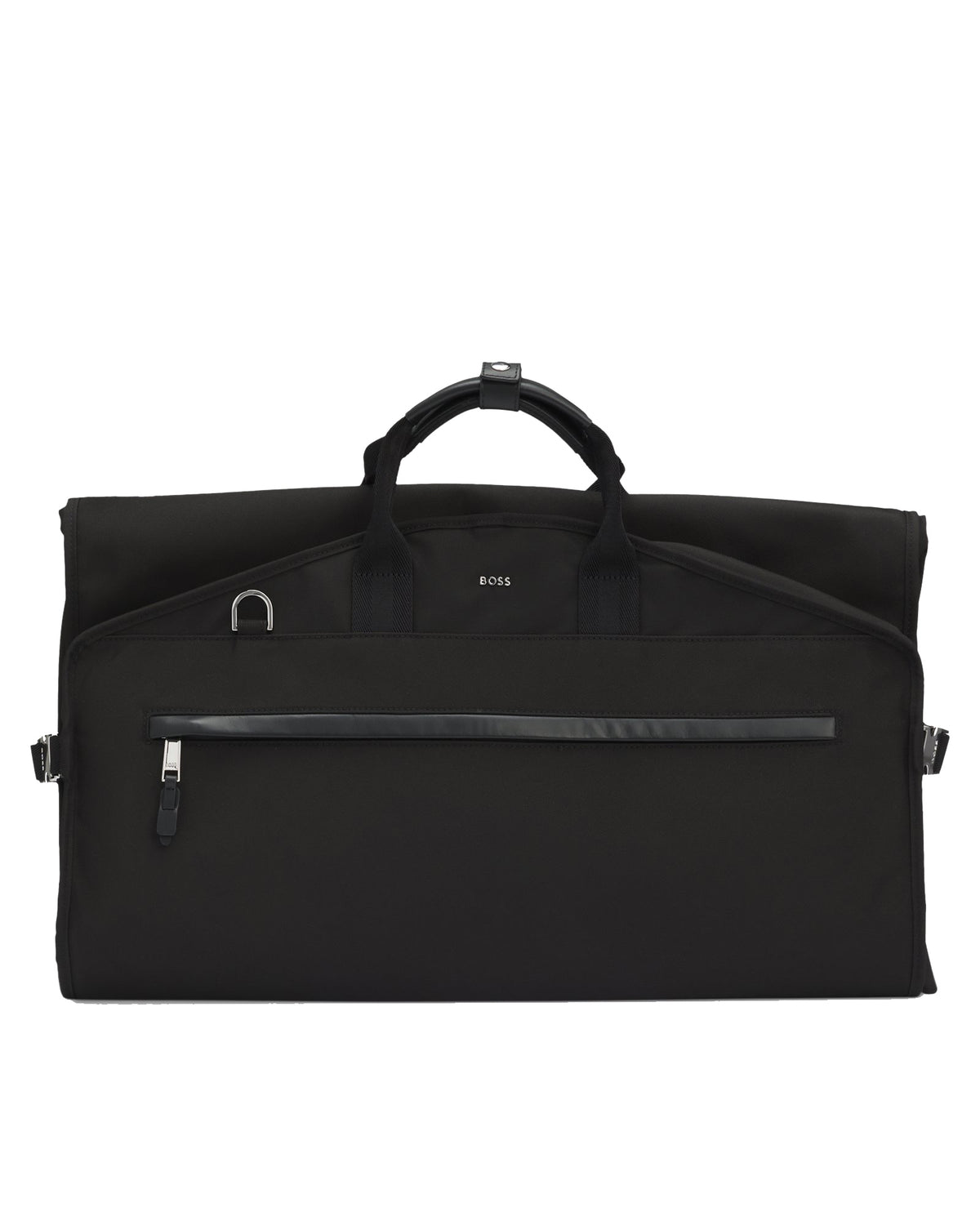 Boss Garment bag with leather trims - Black