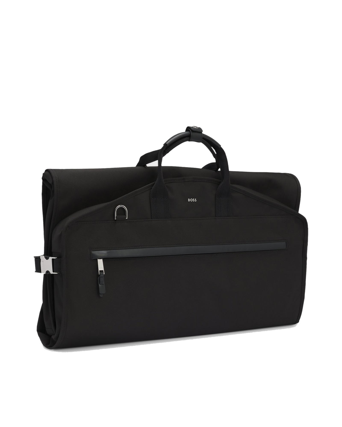 Boss Garment bag with leather trims - Black