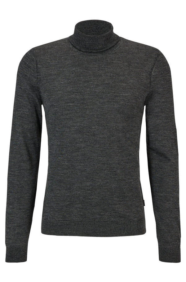 Boss Slim-Fit Rollneck Sweater in Wool - Black