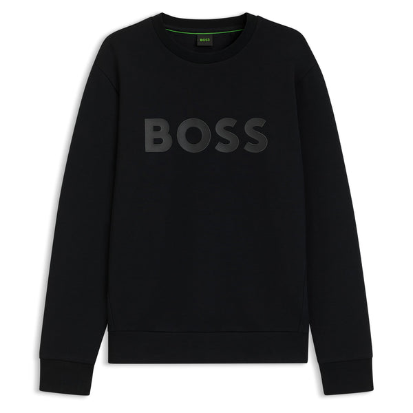 Boss  Stretch-cotton sweatshirt with sandwich logo - Black