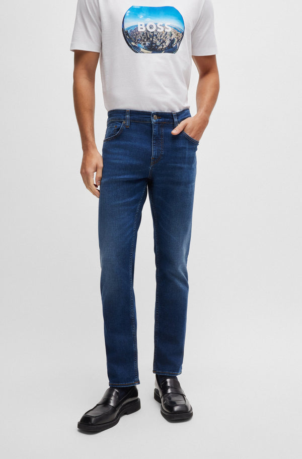 Boss Super-Soft Denim 'Delaware' Slim-Fit Jeans  - Dark Blue