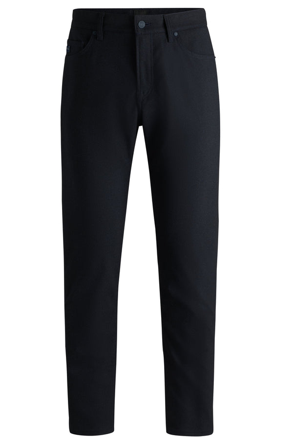 Boss Casual Regular-Fit Trousers in Anti-Wrinkle Twill - Blue