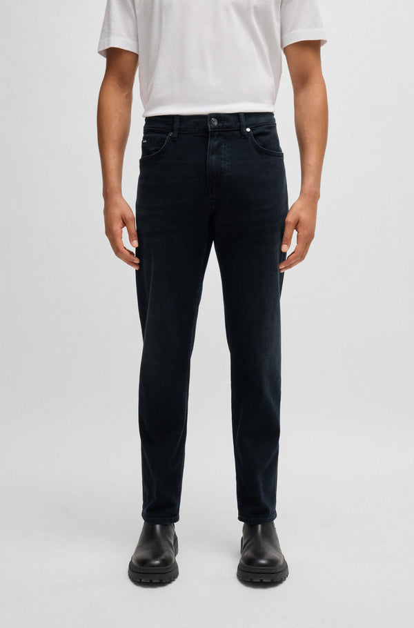 Boss Regular-Fit Jeans in Super-Soft Denim - Blue-Black