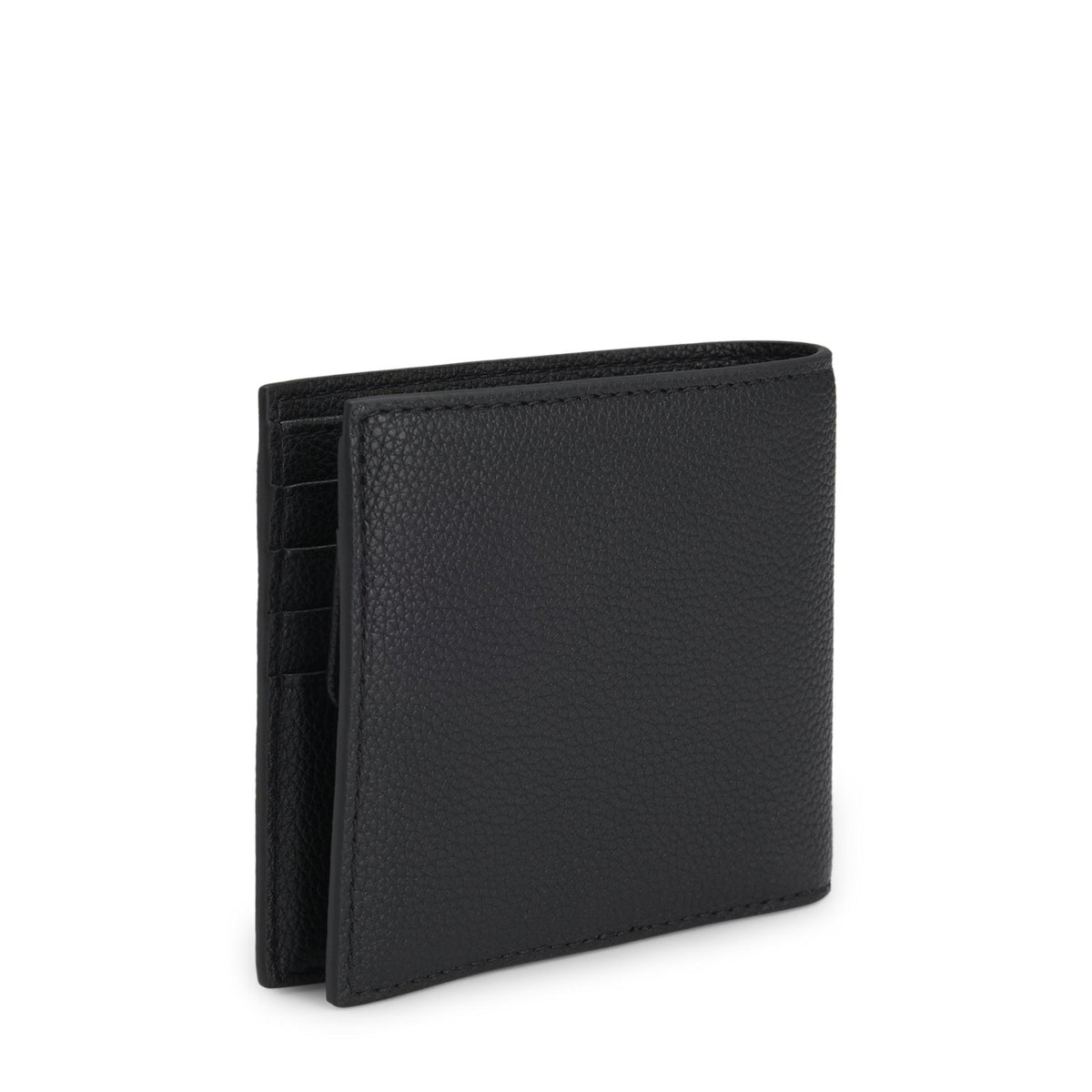 Boss Grained faux-leather wallet with logo trim - Black
