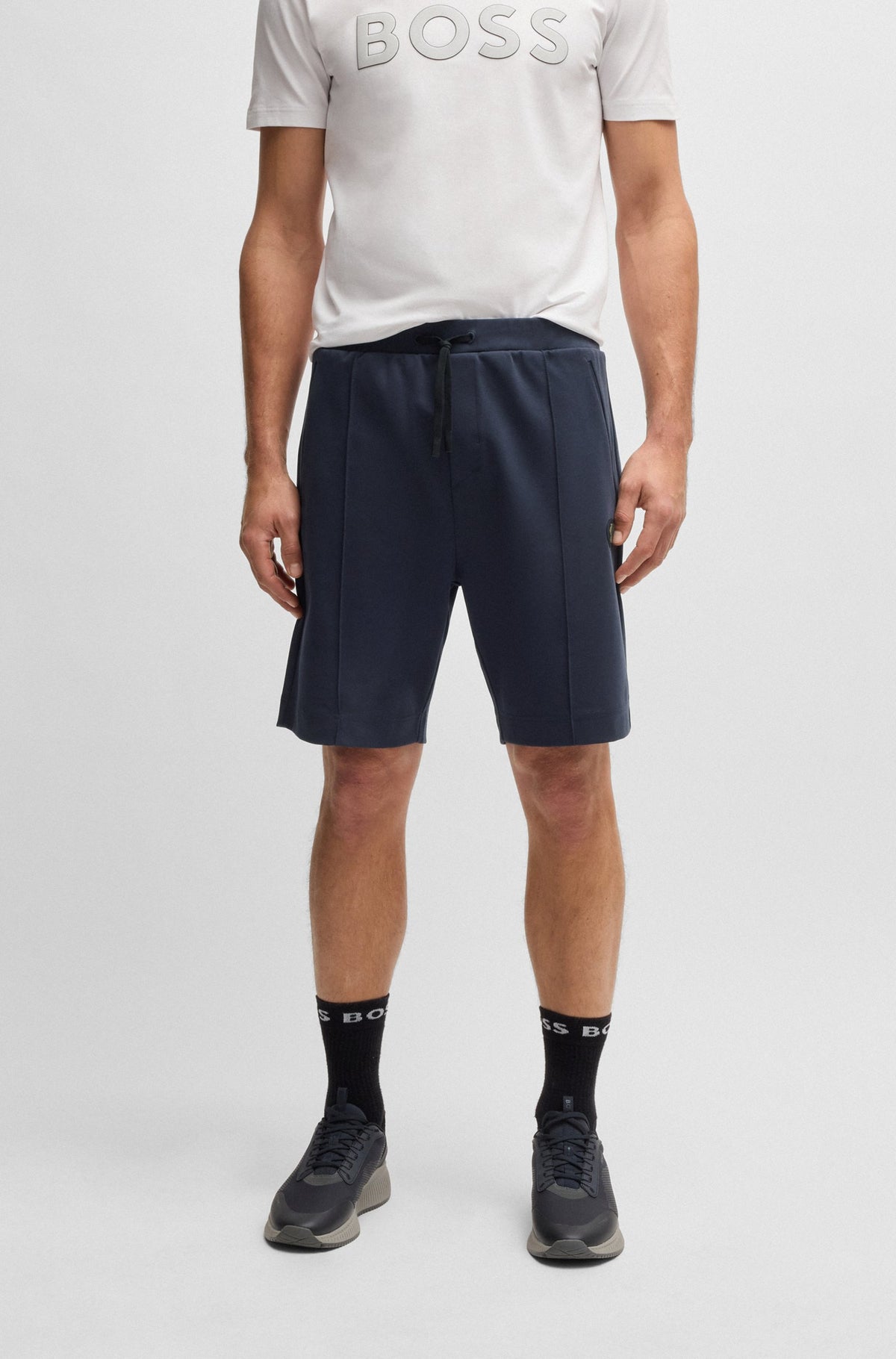 Boss Shorts with Double B Monogram - Blue