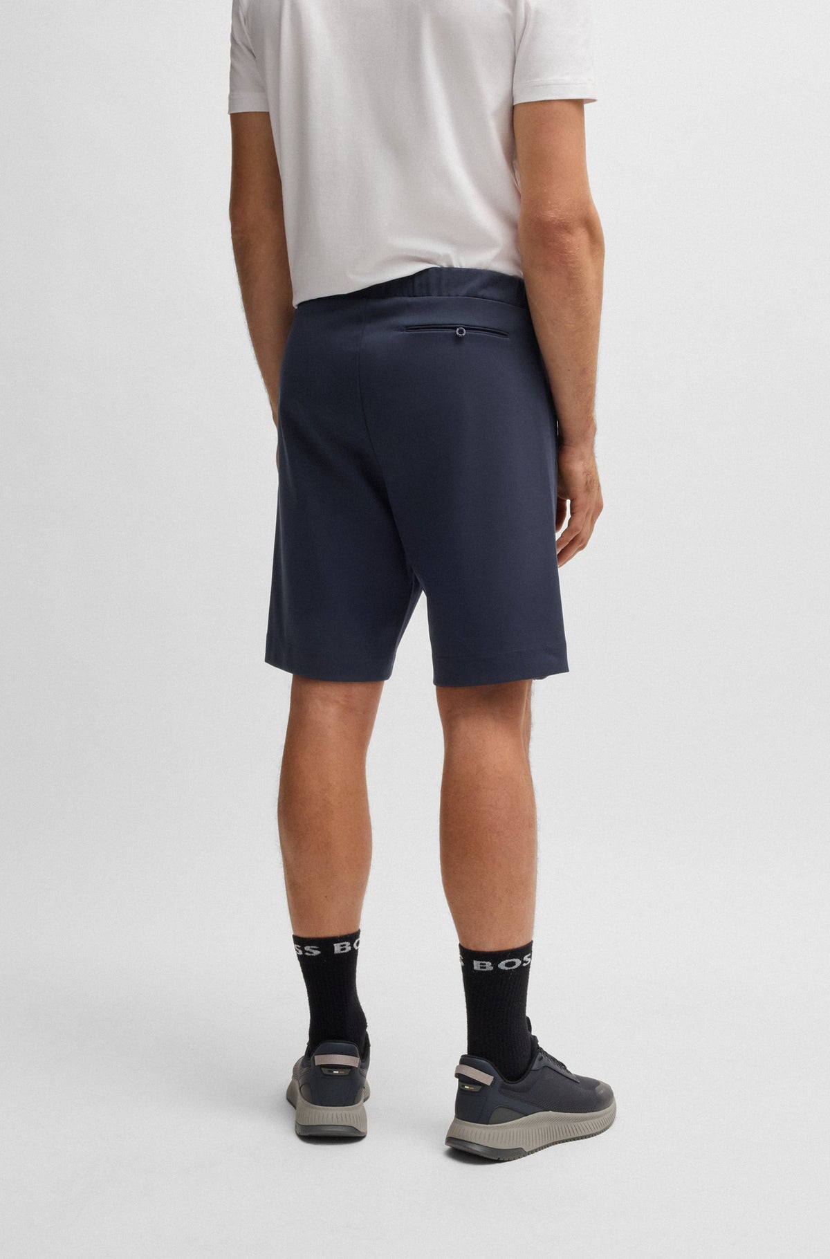 Boss Shorts with Double B Monogram - Blue