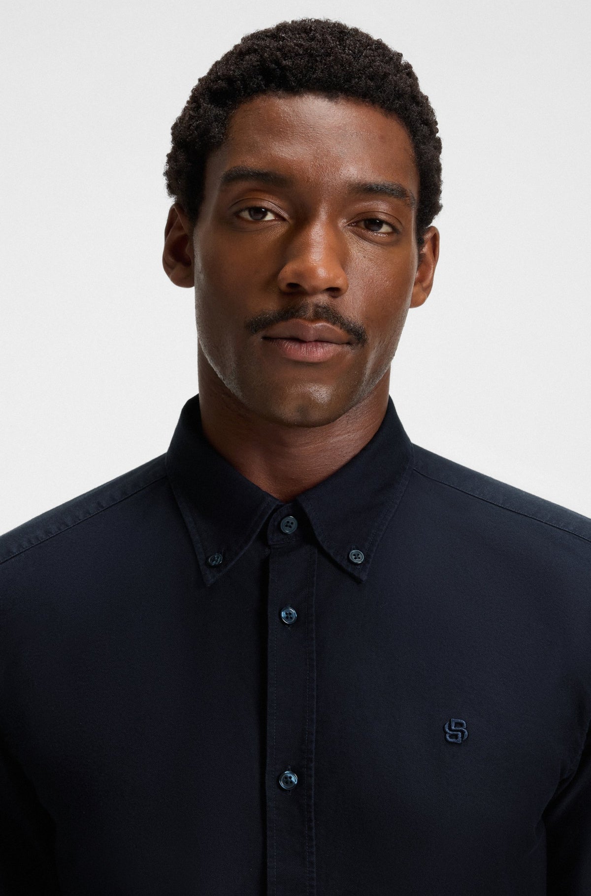 Boss Slim-fit shirt in Oxford cotton - Navy