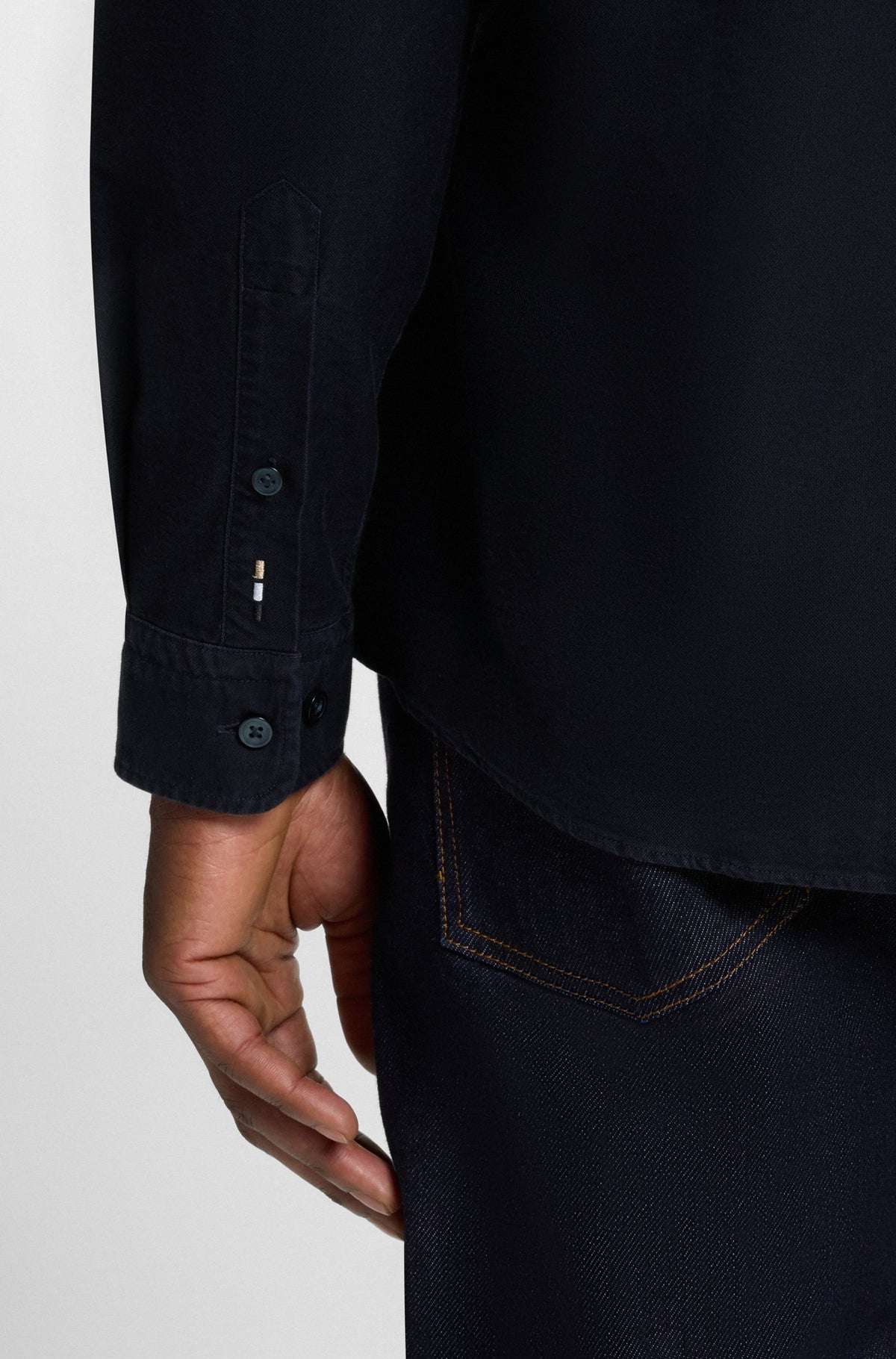 Boss Slim-fit shirt in Oxford cotton - Navy