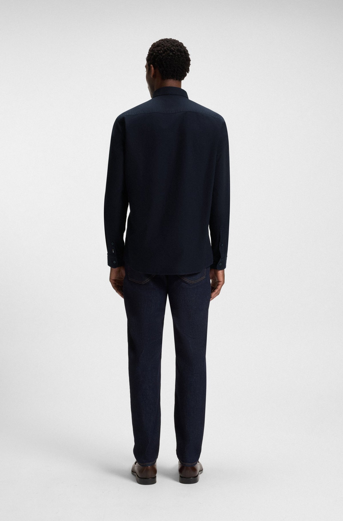 Boss Slim-fit shirt in Oxford cotton - Navy