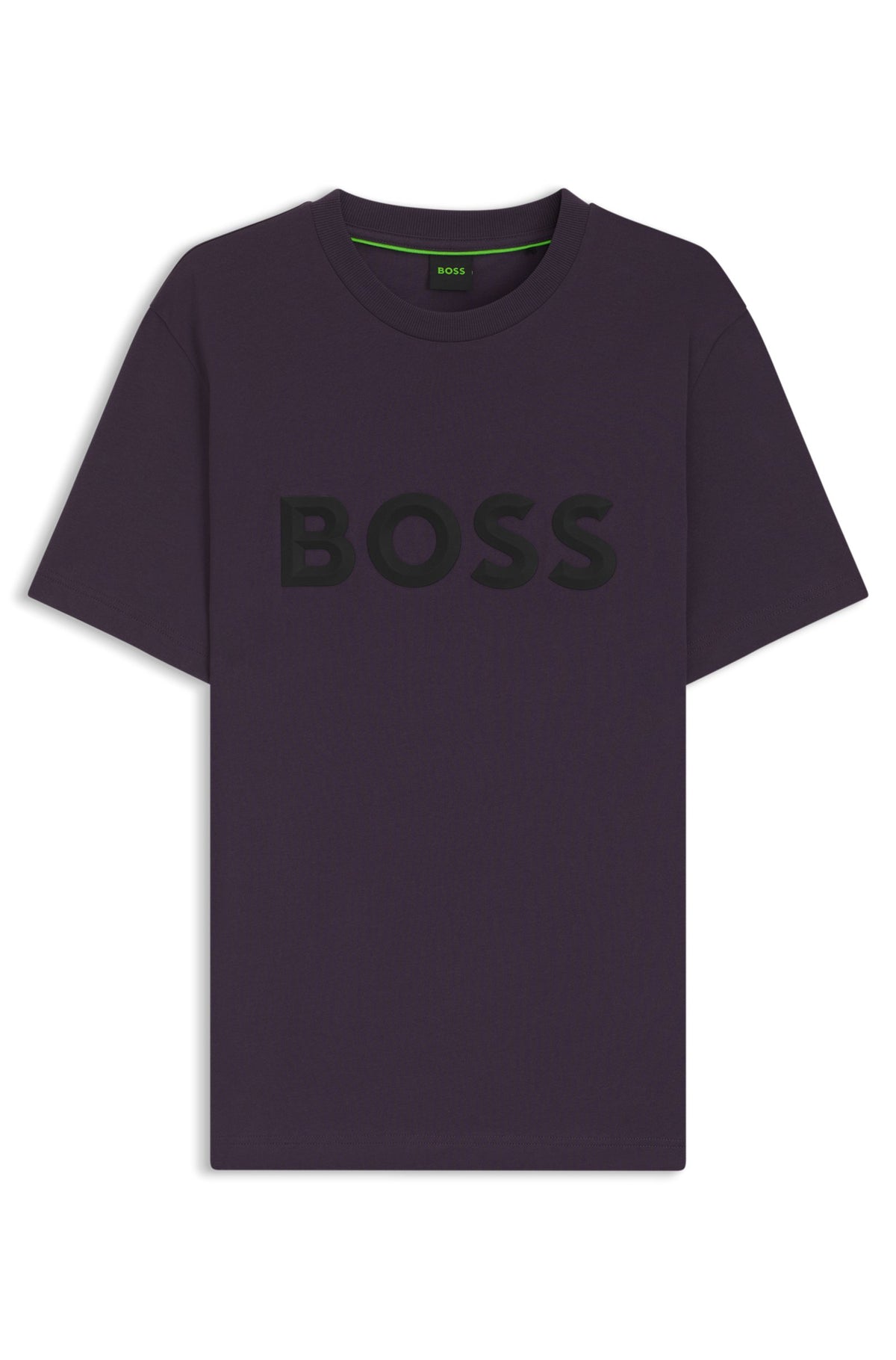 Boss Cotton-jersey T-shirt with 3D logo - Purple