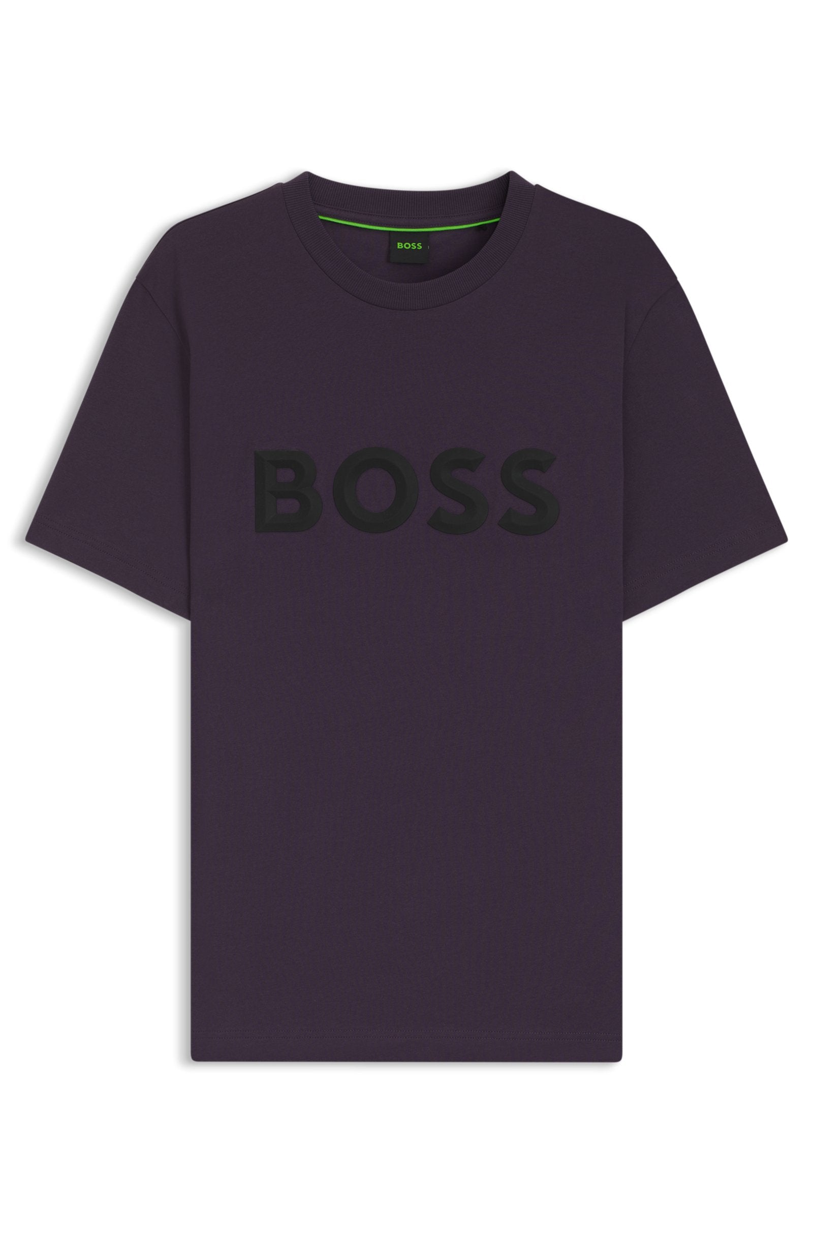 Boss Cotton-jersey T-shirt with 3D logo - Purple - Galvin for Men