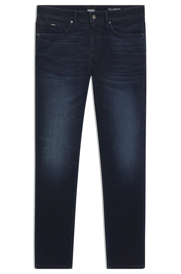 Boss  Delaware slim-fit jeans in dark-blue stretch denim - Blue